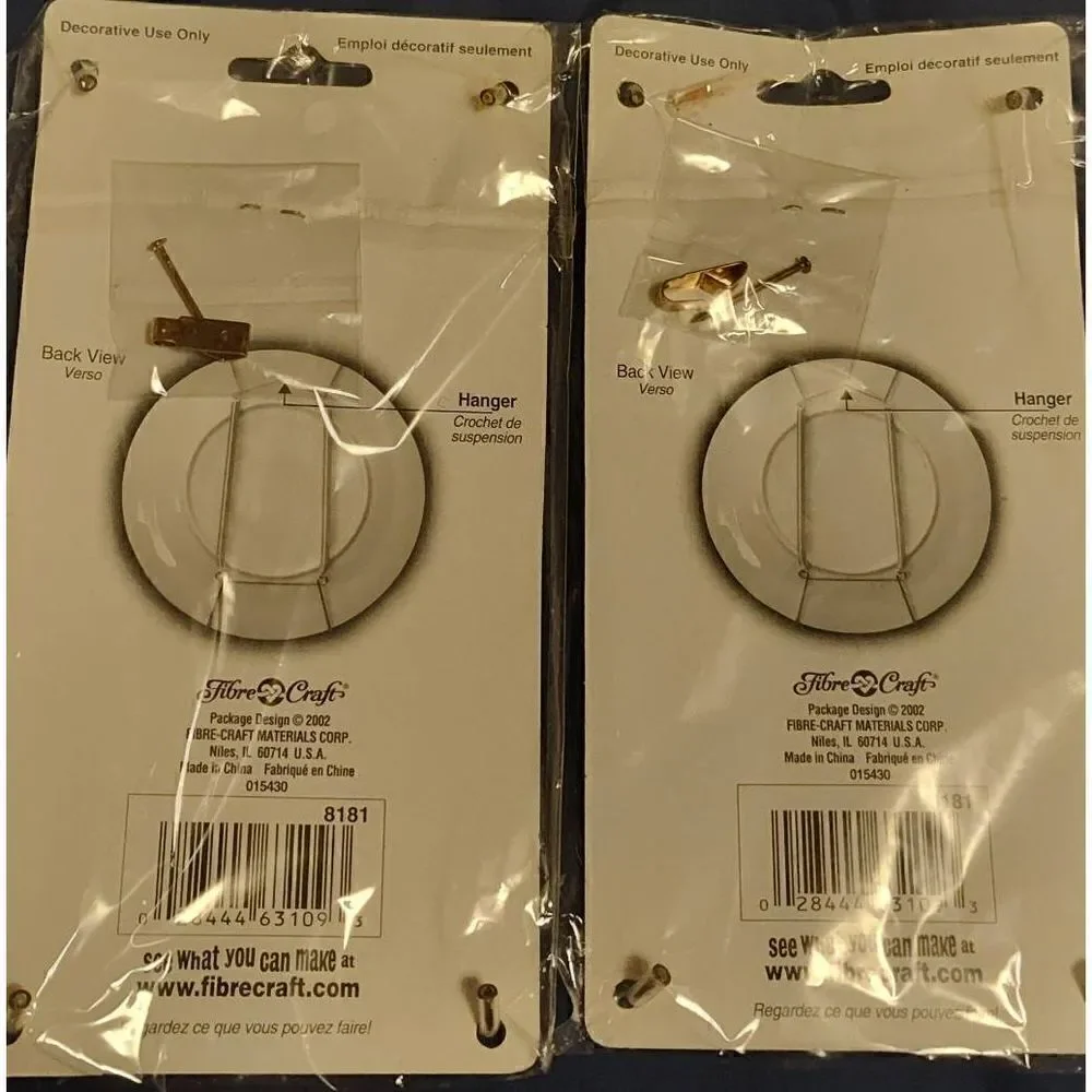 Lot of 2 Plate Hangers New 7” X 10”  By Fibre Craft.